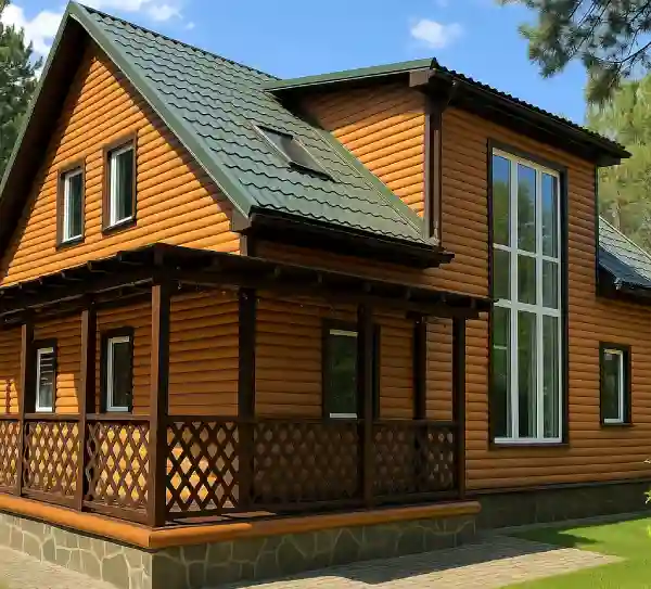 Фасад дома из металлического сайдинга